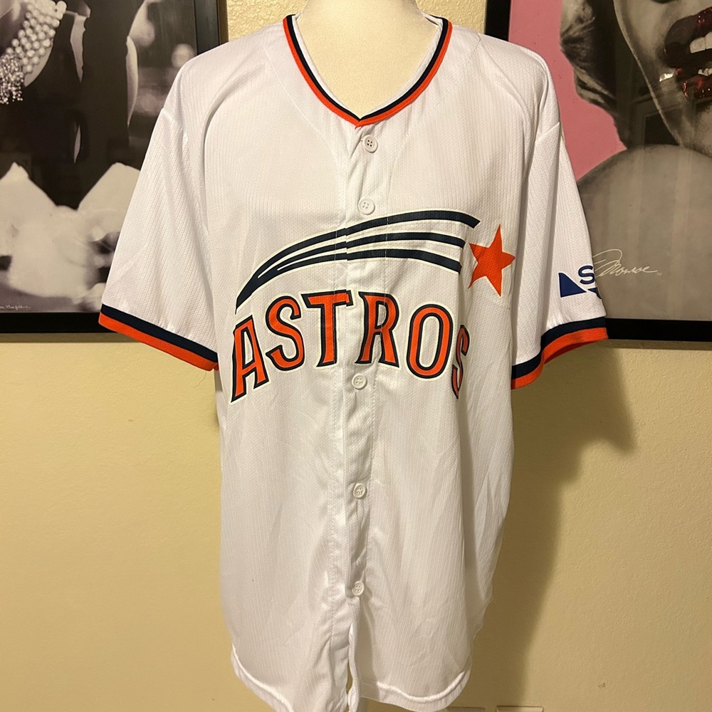 Astros White and Orange Men's Jersey